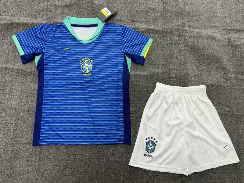(image for) 2024 Brazil Away Youth Soccer Jersey - Click Image to Close