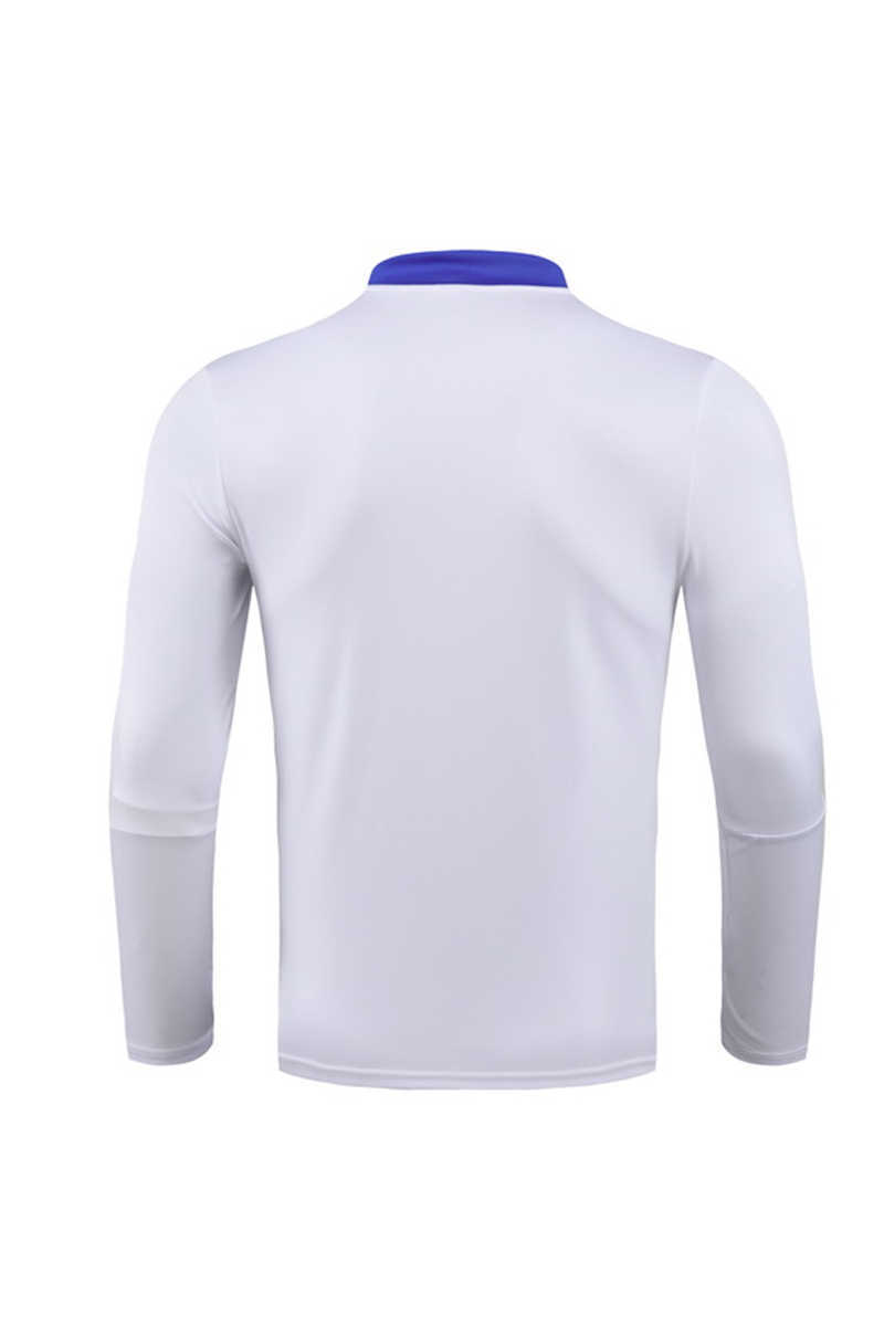 (image for) 2021/22 Real Madridnk WhiteBlue Tracksuit(Neck Zipper) - Click Image to Close