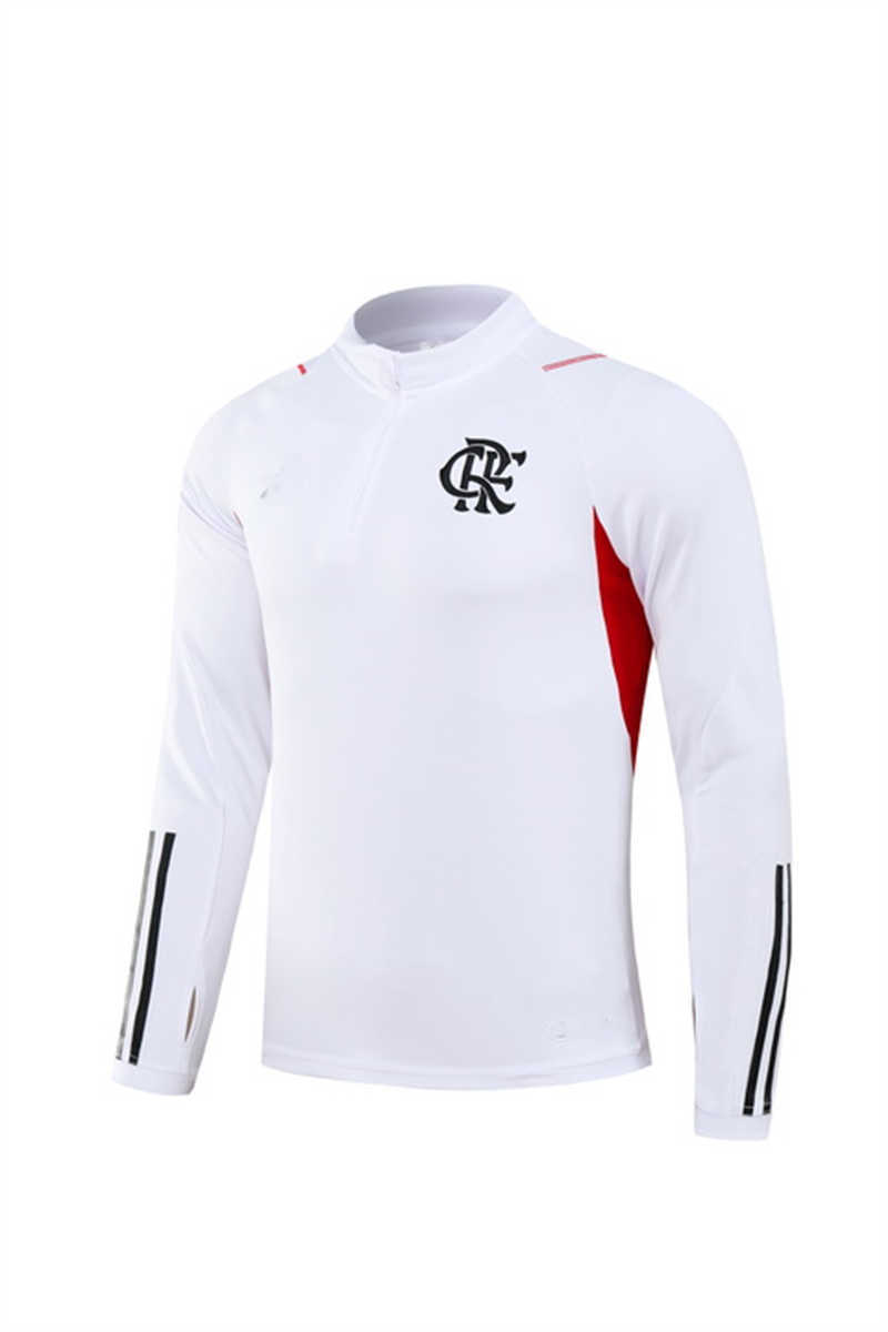 (image for) 2023/24 Flamengo White Youth Tracksuit(Neck Zipper) - Click Image to Close