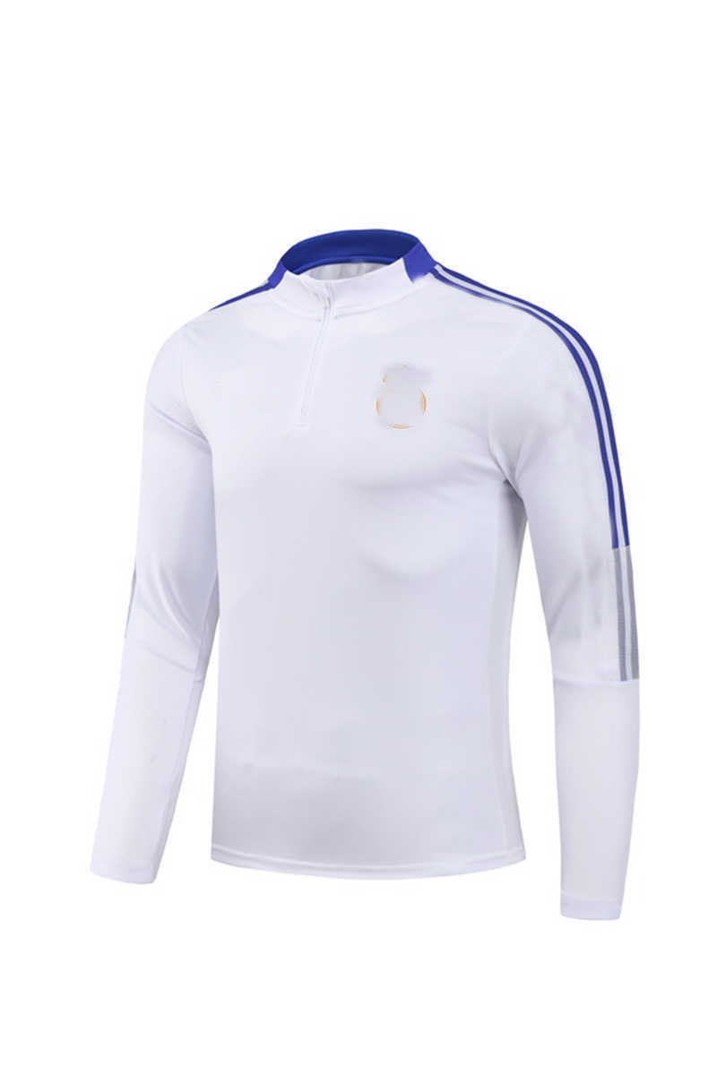 (image for) 2021/22 Real Madridnk WhiteBlue Youth Tracksuit(Neck Zipper)