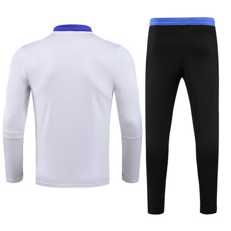 (image for) 2021/22 Real Madridnk WhiteBlue Youth Tracksuit(Neck Zipper) - Click Image to Close