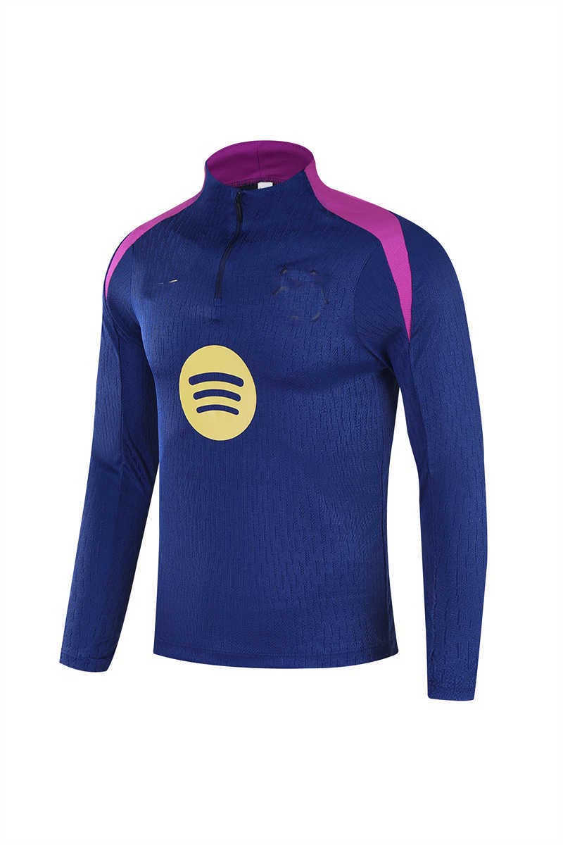 2025/26 Barcelonank Navy Tracksuit(Neck Zipper) (image for) 2025/26 Barcelonank Navy Tracksuit(Neck Zipper)