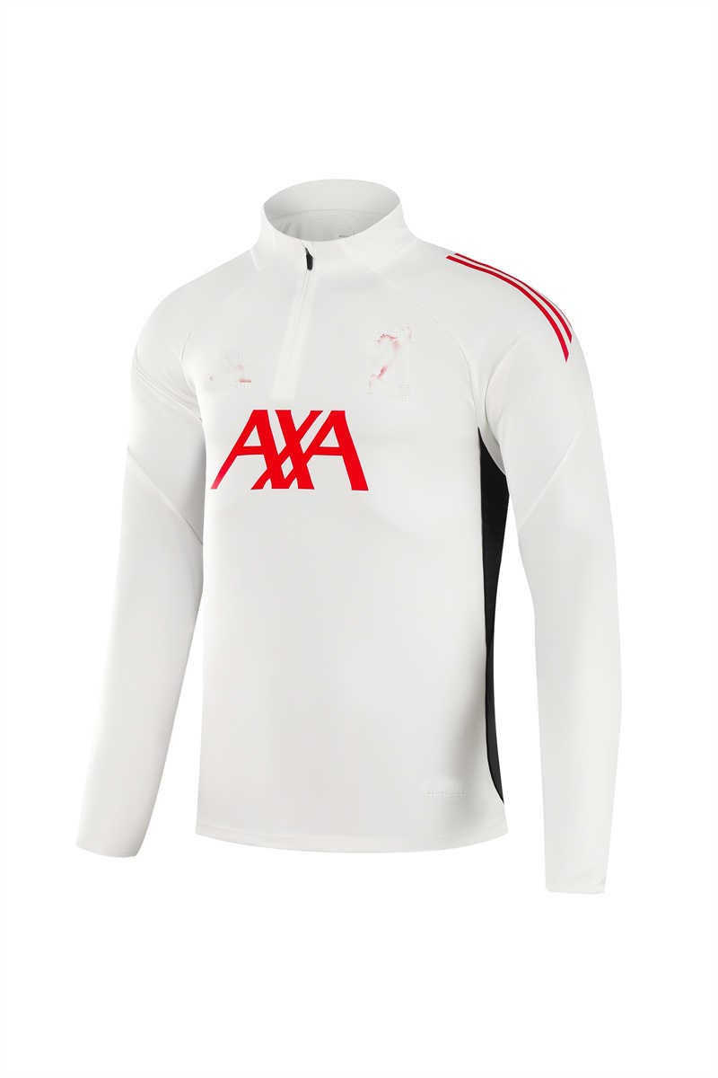 2025/26 Liverpoolnk White Tracksuit(Neck Zipper) (image for) 2025/26 Liverpoolnk White Tracksuit(Neck Zipper)