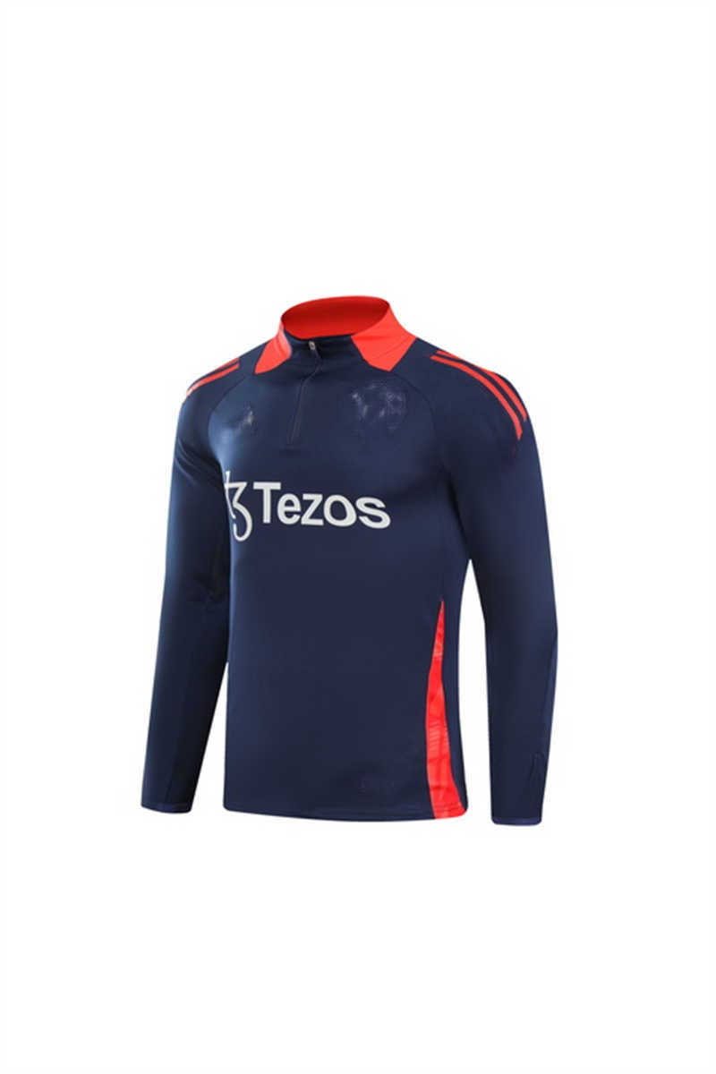2024/25 Manchester Unitednk Navy Tracksuit(Neck Zipper) (image for) 2024/25 Manchester Unitednk Navy Tracksuit(Neck Zipper)