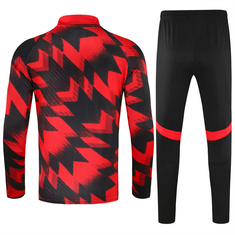 (image for) 2025/26 Manchester Unitednk RedBlack Tracksuit(Neck Zipper)