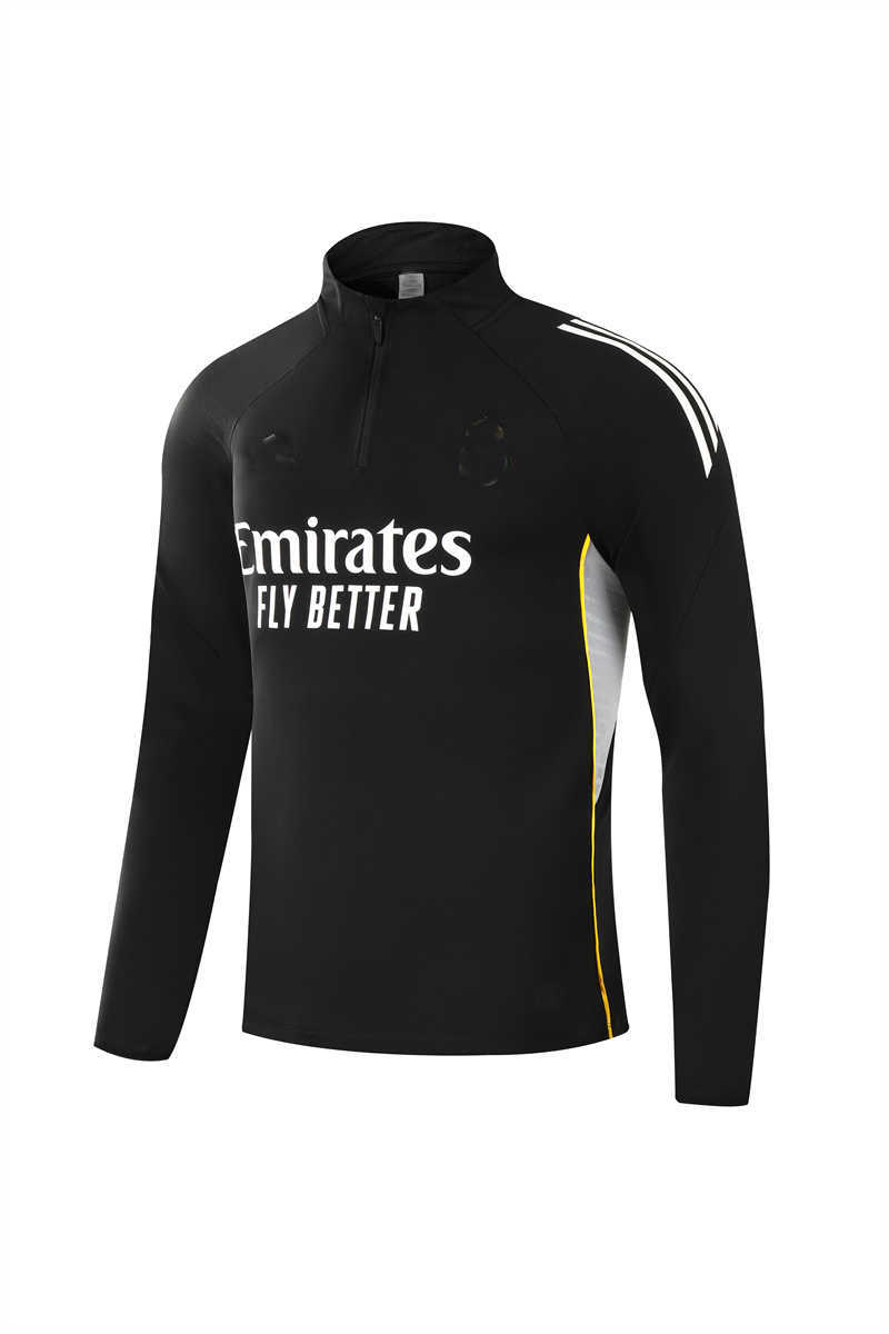 2025/26 Real Madridnk Black Tracksuit(Neck Zipper) (image for) 2025/26 Real Madridnk Black Tracksuit(Neck Zipper)