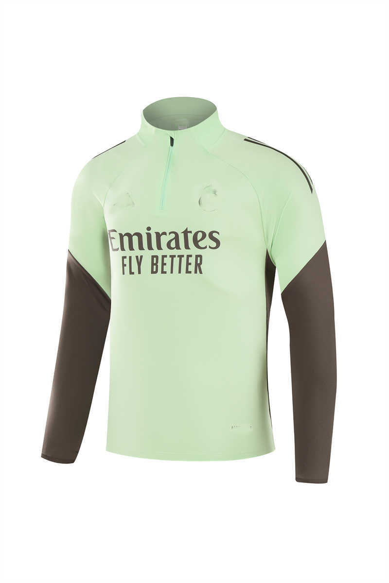 2025/26 Real Madridnk Green Tracksuit(Neck Zipper) (image for) 2025/26 Real Madridnk Green Tracksuit(Neck Zipper)