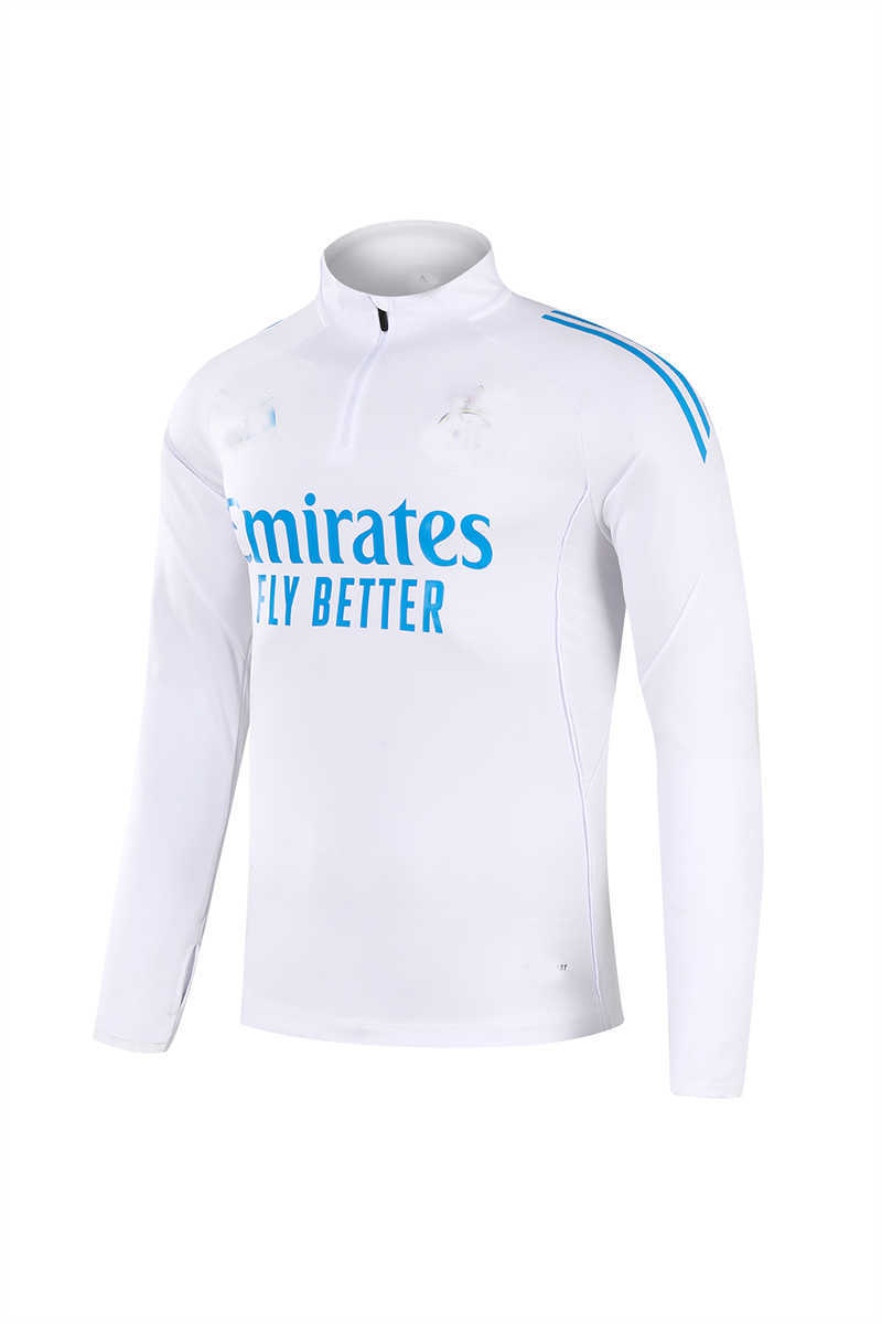 2025/26 Real Madridnk White2 Tracksuit(Neck Zipper) (image for) 2025/26 Real Madridnk White2 Tracksuit(Neck Zipper)