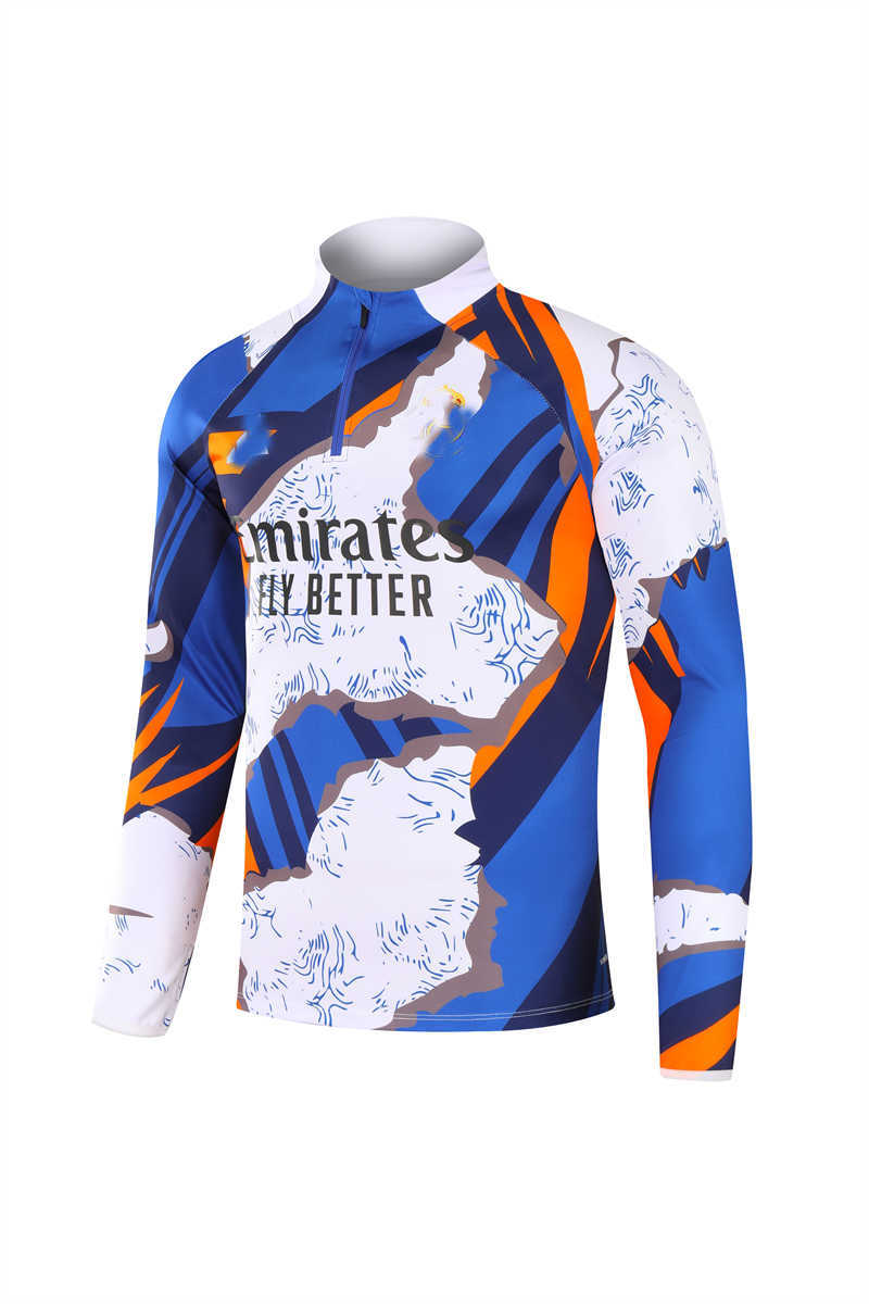 2025/26 Real Madridnk WhiteBlue Tracksuit(Neck Zipper) (image for) 2025/26 Real Madridnk WhiteBlue Tracksuit(Neck Zipper)