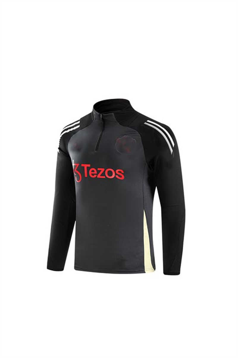 (image for) 2024/25 Manchester Unitednk Black Youth Tracksuit(NeckZipper)