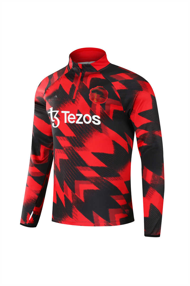 (image for) 2025/26 Manchester Unitednk RedBlack Youth Tracksuit(NeckZipper)