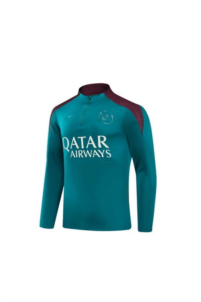 2024/25 Paris Saint-Germaink Green Youth Tracksuit(Neck Zipper) (image for) 2024/25 Paris Saint-Germaink Green Youth Tracksuit(Neck Zipper)