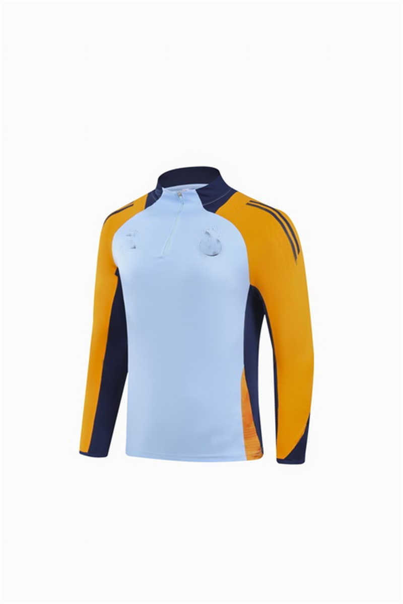 (image for) 2024/25 Real Madridnk BlueOrange Youth Tracksuit(Neck Zipper)