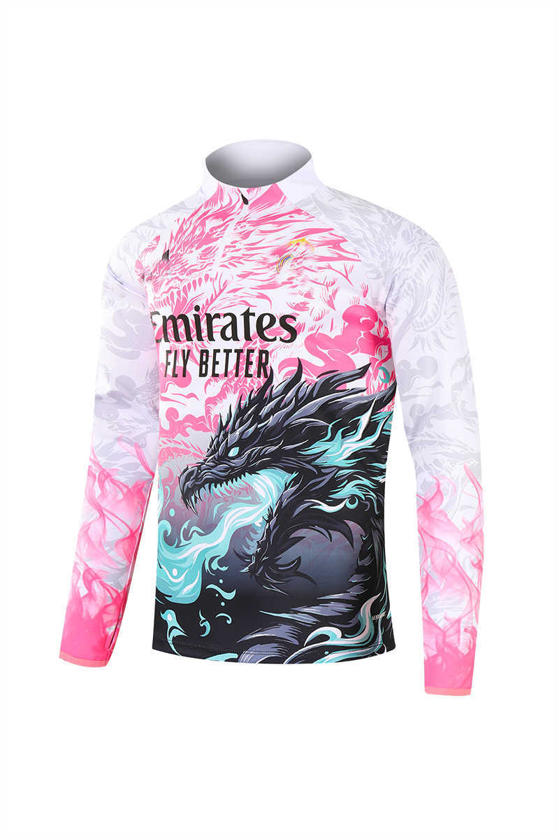 (image for) 2025/26 Real Madridnk WhiteRed Youth Tracksuit(Neck Zipper)