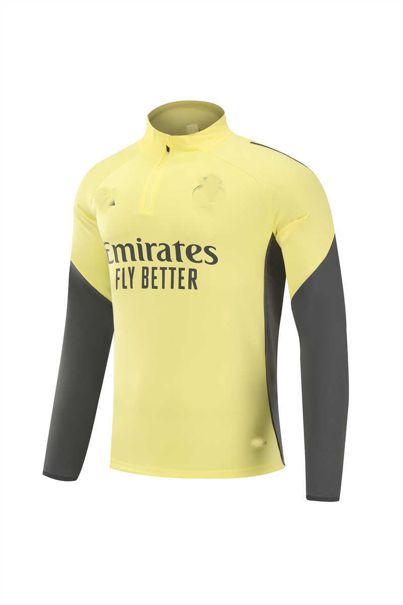 (image for) 2025/26 Real Madridnk Yellow Youth Tracksuit(Neck Zipper)